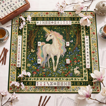 Unicorn Forest Mahjong Mat – neoprene mah jongg table mat