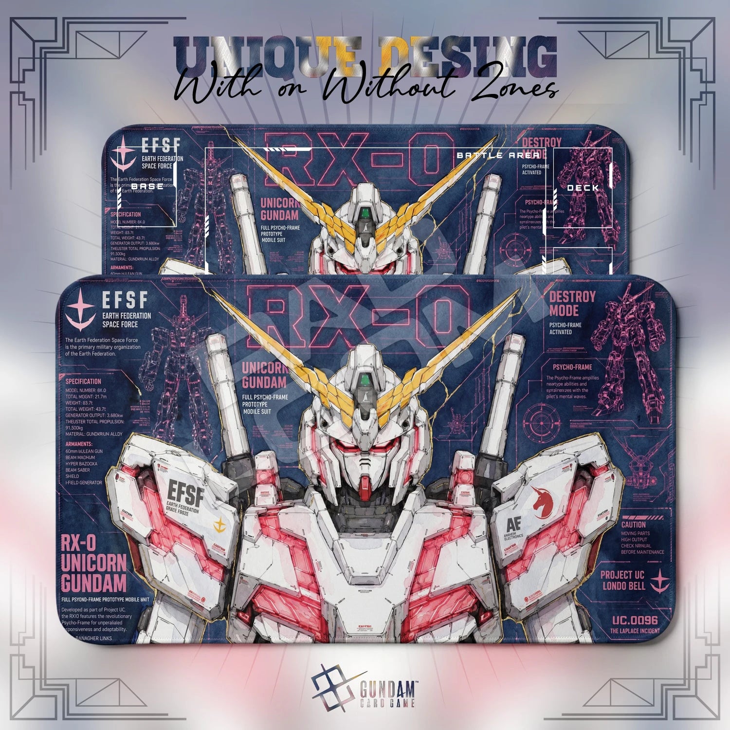 Unicorn RX-0 Playmat - Gundam TCG Card Game Mat