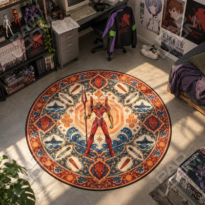 Unit-02 Lance Round Rug - Evangelion Chair Mat