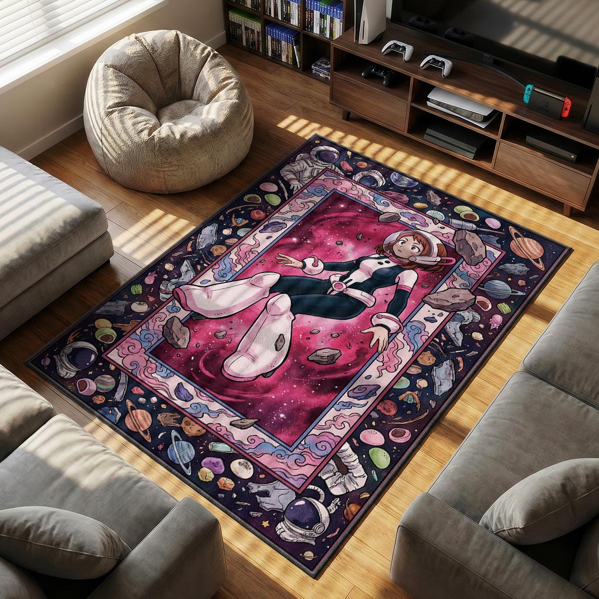 Uravity Zero themed area rug for Space fans