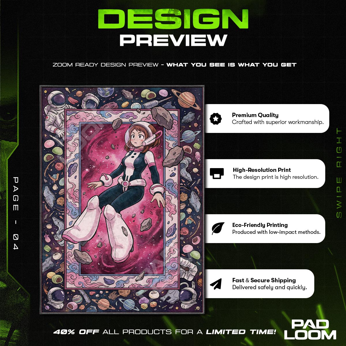 Chair character design printed on rug