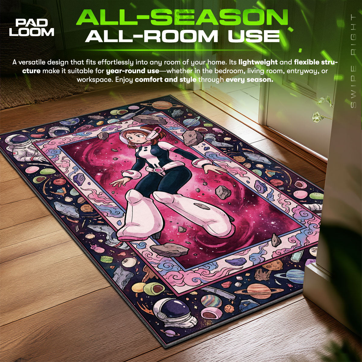 Uravity Zero Gravity My Hero Academia Chair fan rug — premium quality print
