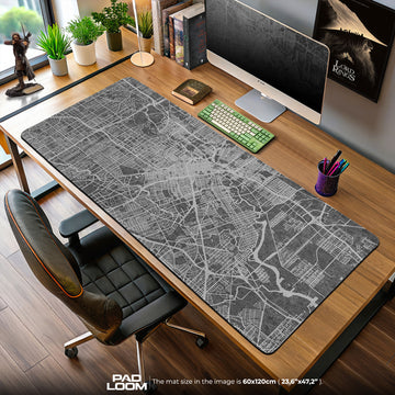 Urban Map Grid Mouse Pad – Aesthetic Desk Mat