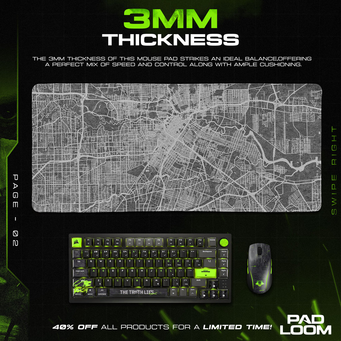 Urban Map Grid Mouse Pad – Aesthetic Desk Mat