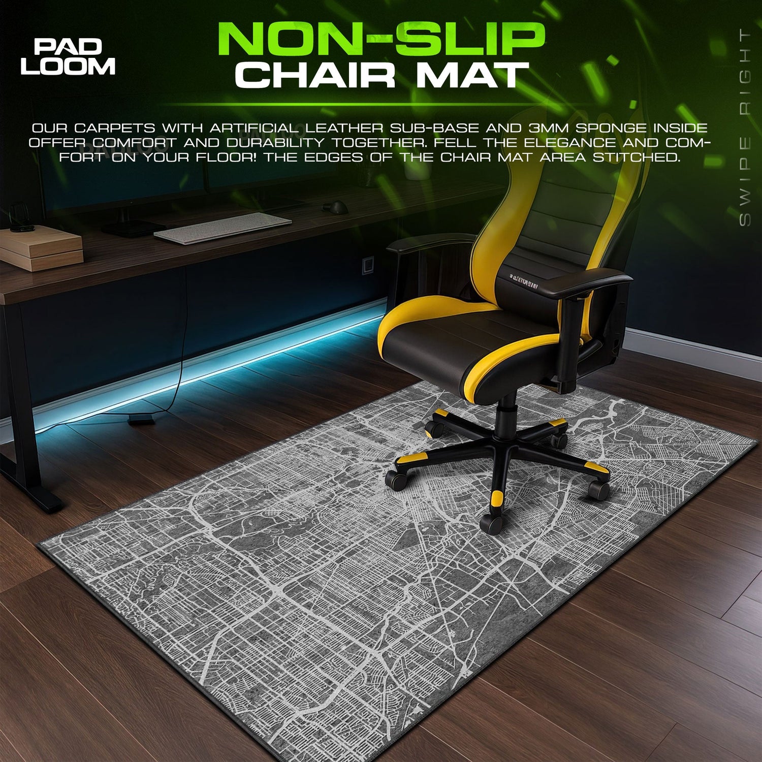 Urban Map Grid Mouse Pad – Aesthetic Desk Mat Padloom