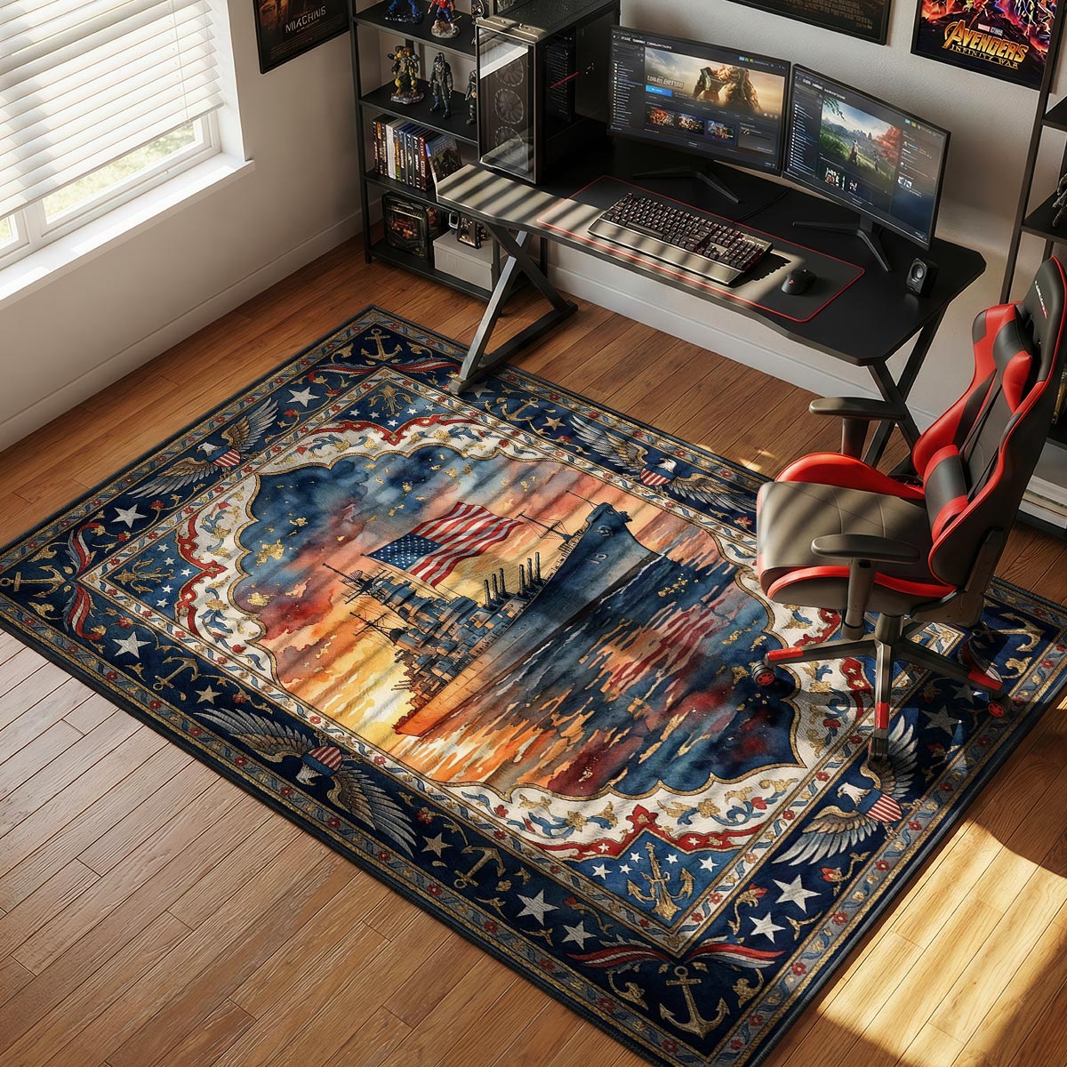 USS Missouri Liberty Rug - World of Warships Chair Mat