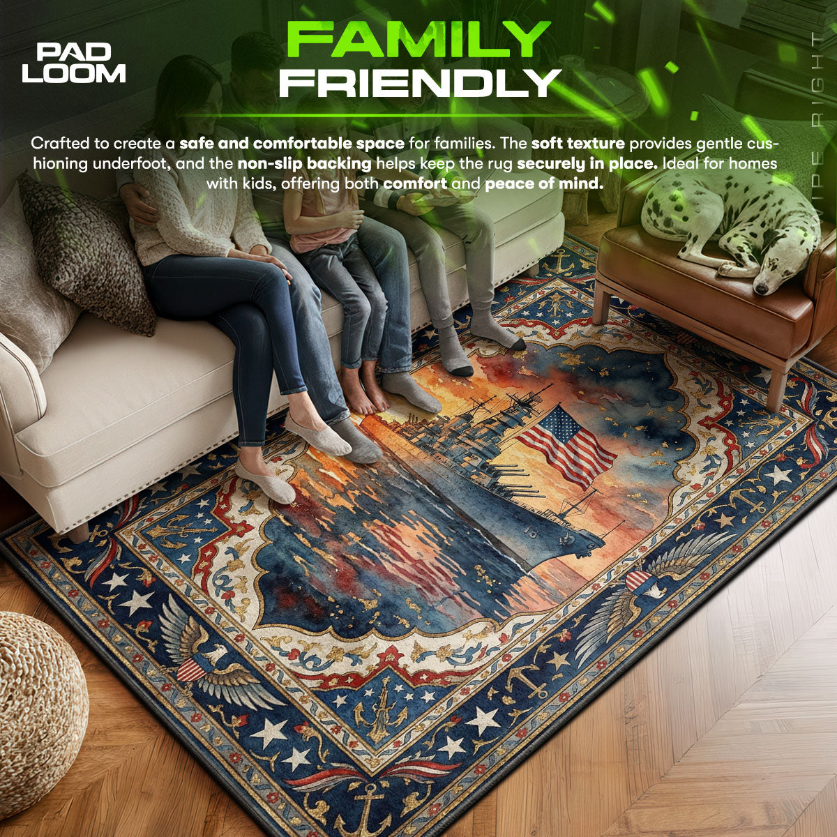 USS Missouri Liberty Rug - World of Warships Chair Mat