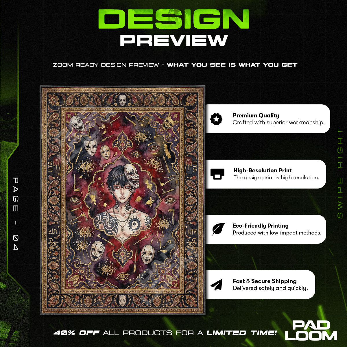 Uta Mask Maker Rug - Tokyo Ghoul Chair Mat