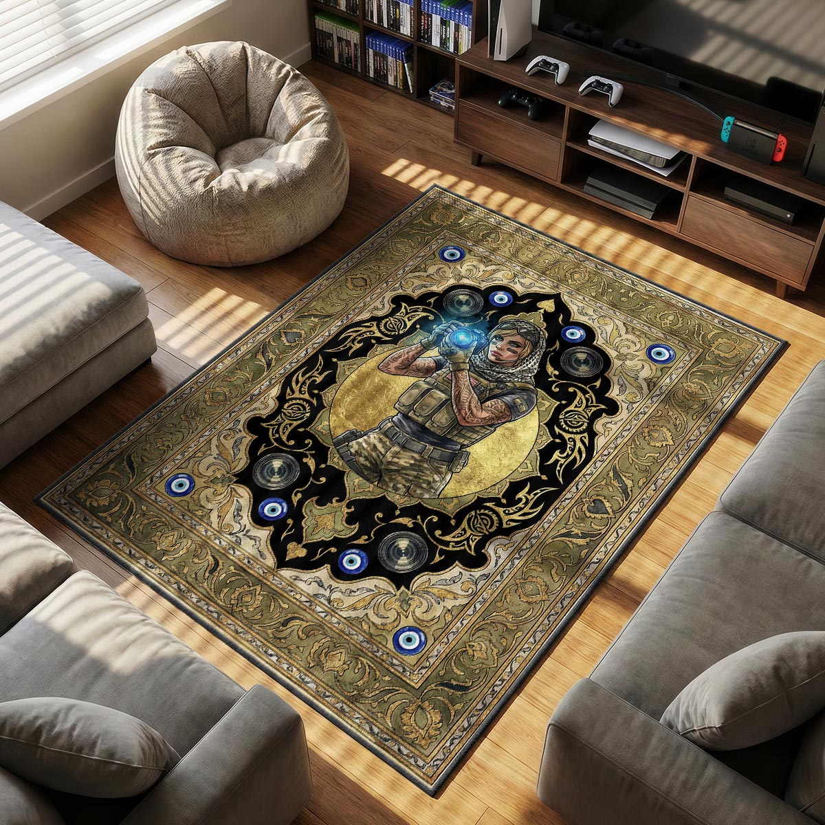 Valkyrie Intel Queen Rug - Rainbow Six Siege Chair Mat