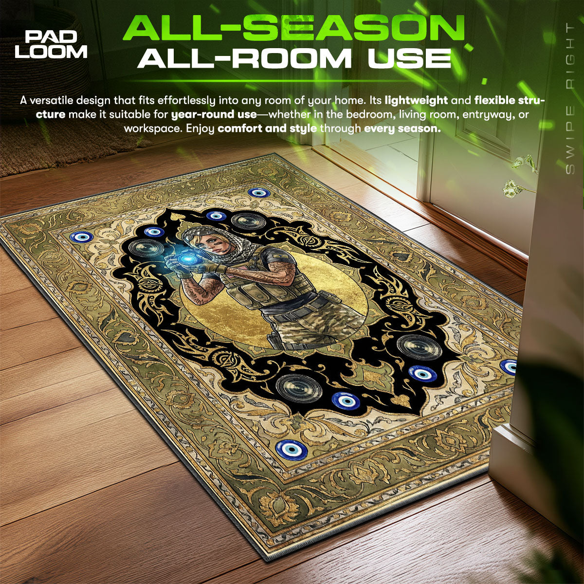 Valkyrie Intel Queen Rug - Rainbow Six Siege Chair Mat