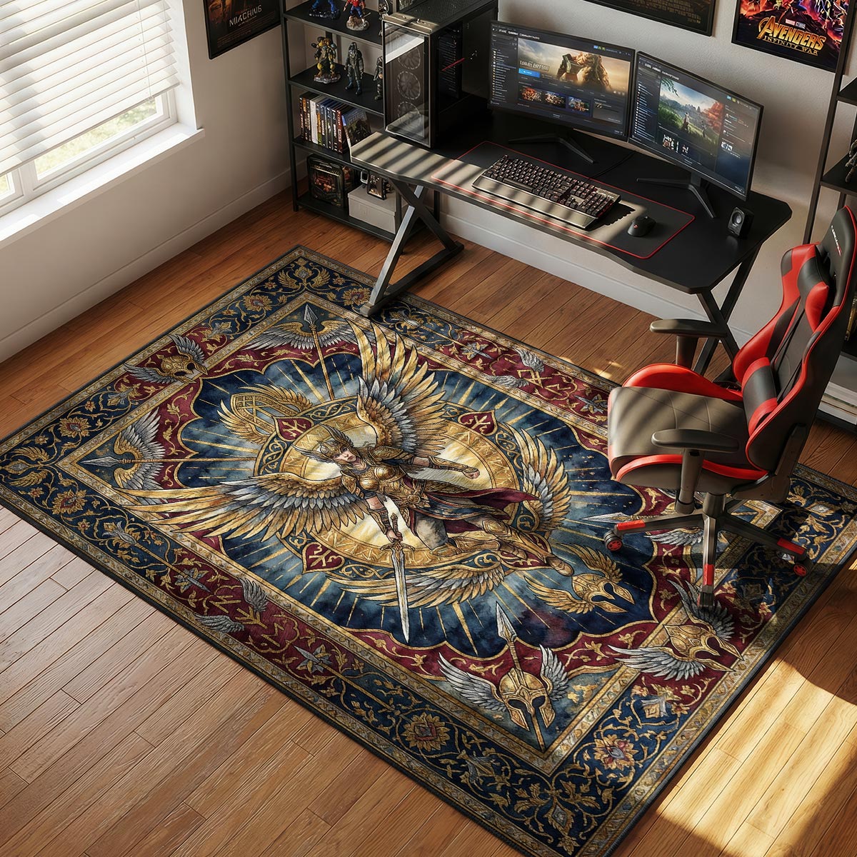 Valkyrie Winged Warrior Rug - God of War Chair Mat