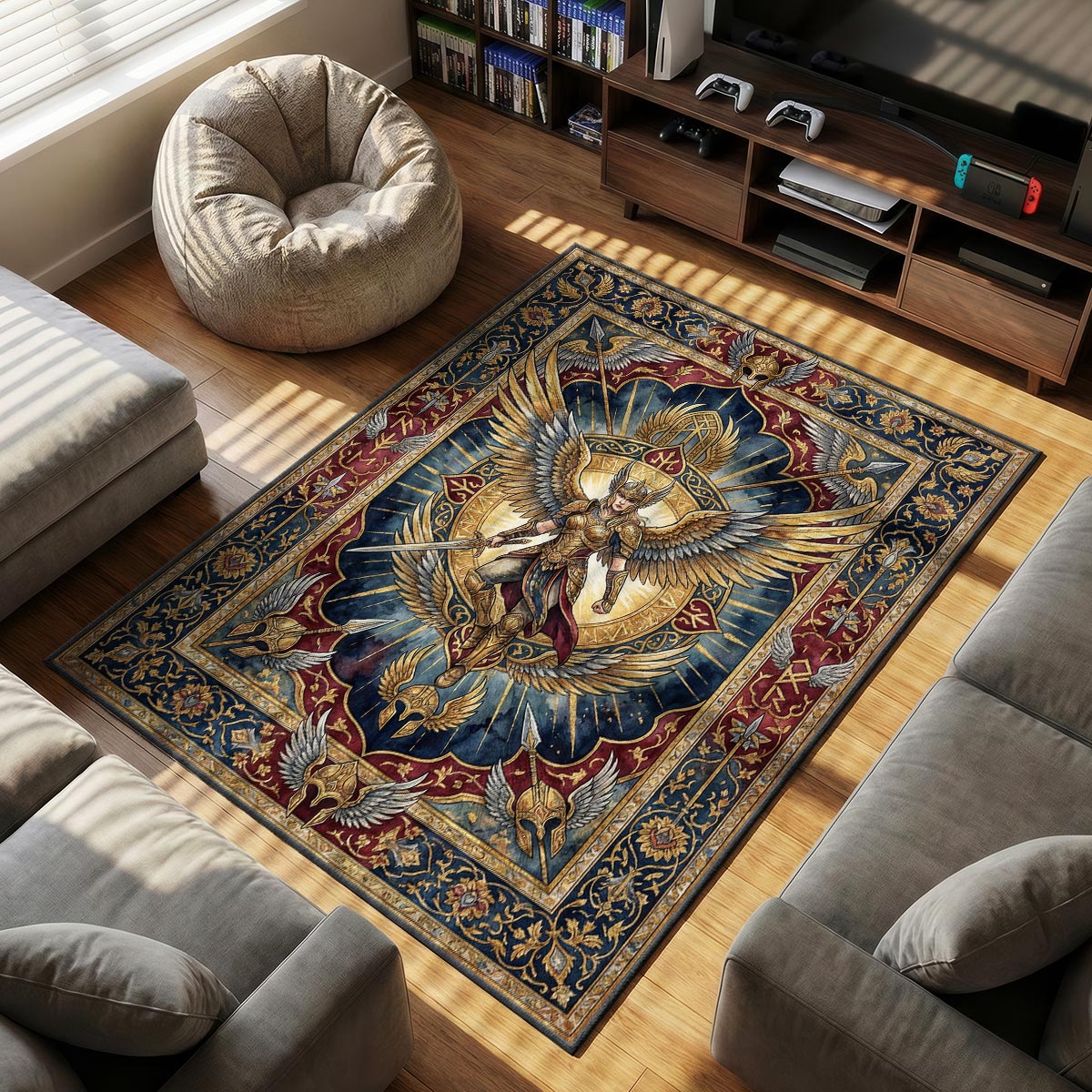 Valkyrie Winged Warrior Rug - God of War Chair Mat