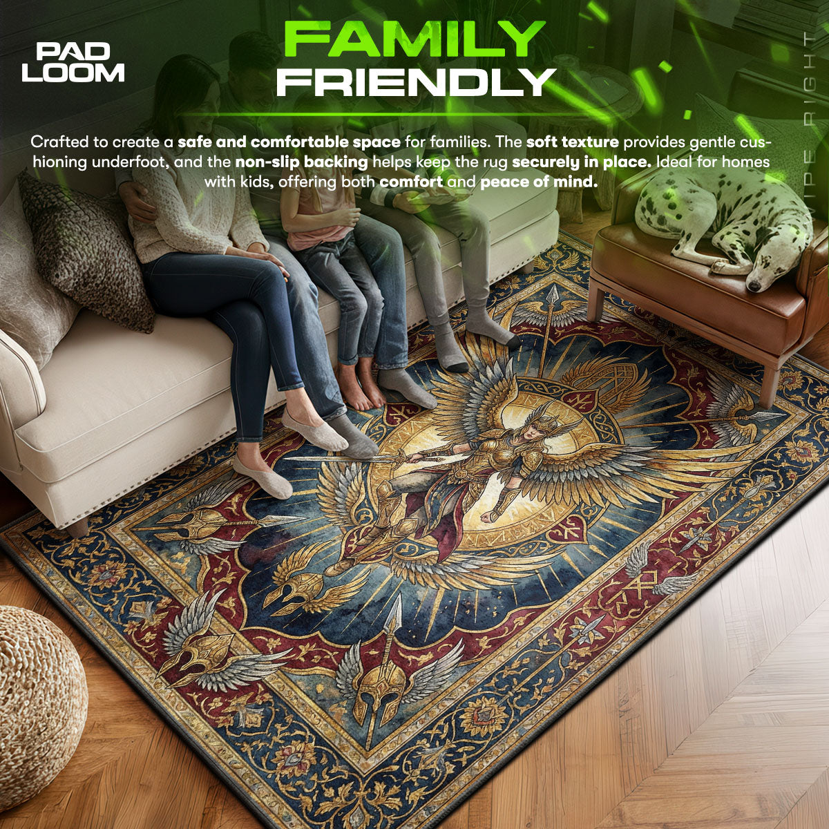 Valkyrie Winged Warrior Rug - God of War Chair Mat