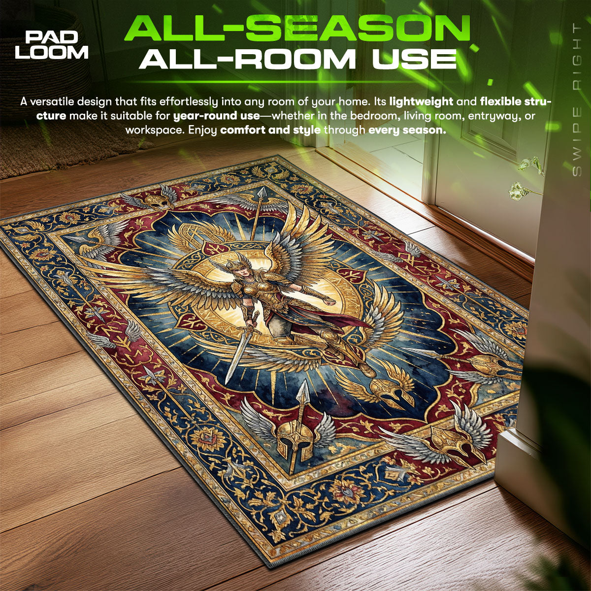 Valkyrie Winged Warrior Rug - God of War Chair Mat