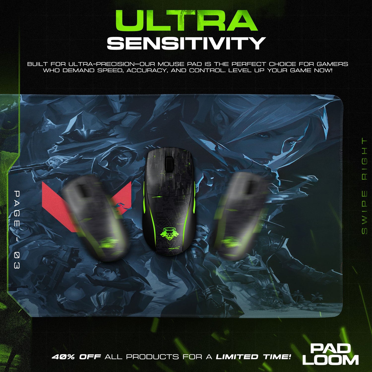 Valorant Agent Roster Mouse Pad, Tactical FPS Gaming Desk Mat Padloom