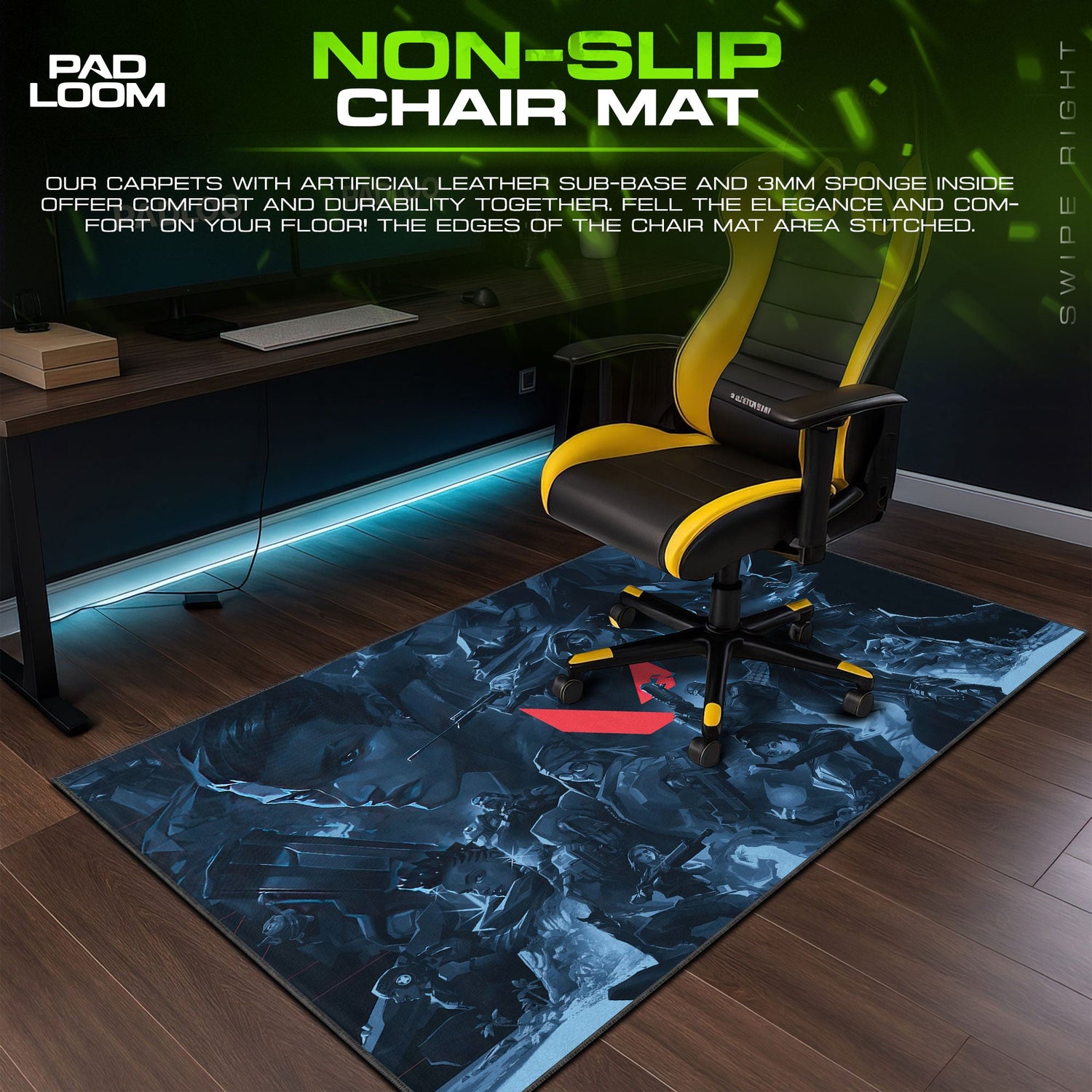 Valorant Agent Roster Mouse Pad, Tactical FPS Gaming Desk Mat Padloom
