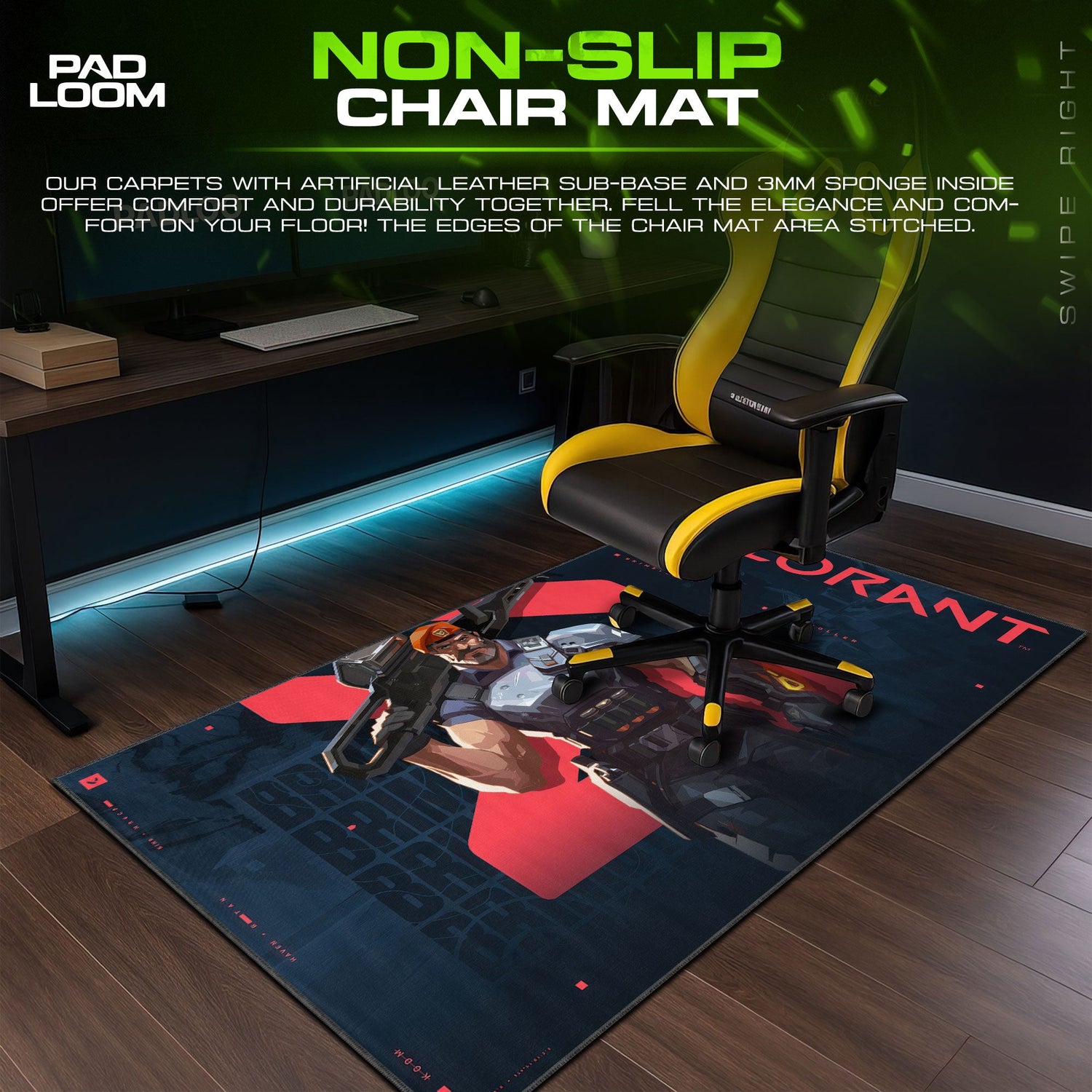 Valorant Brimstone Mouse Pad, MOBA Gamer Desk Mat Padloom