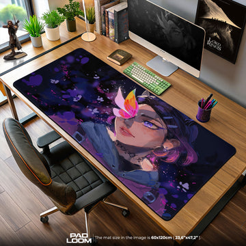 Valorant Clove Butterfly Mouse Pad, MOBA Gamer Desk Mat