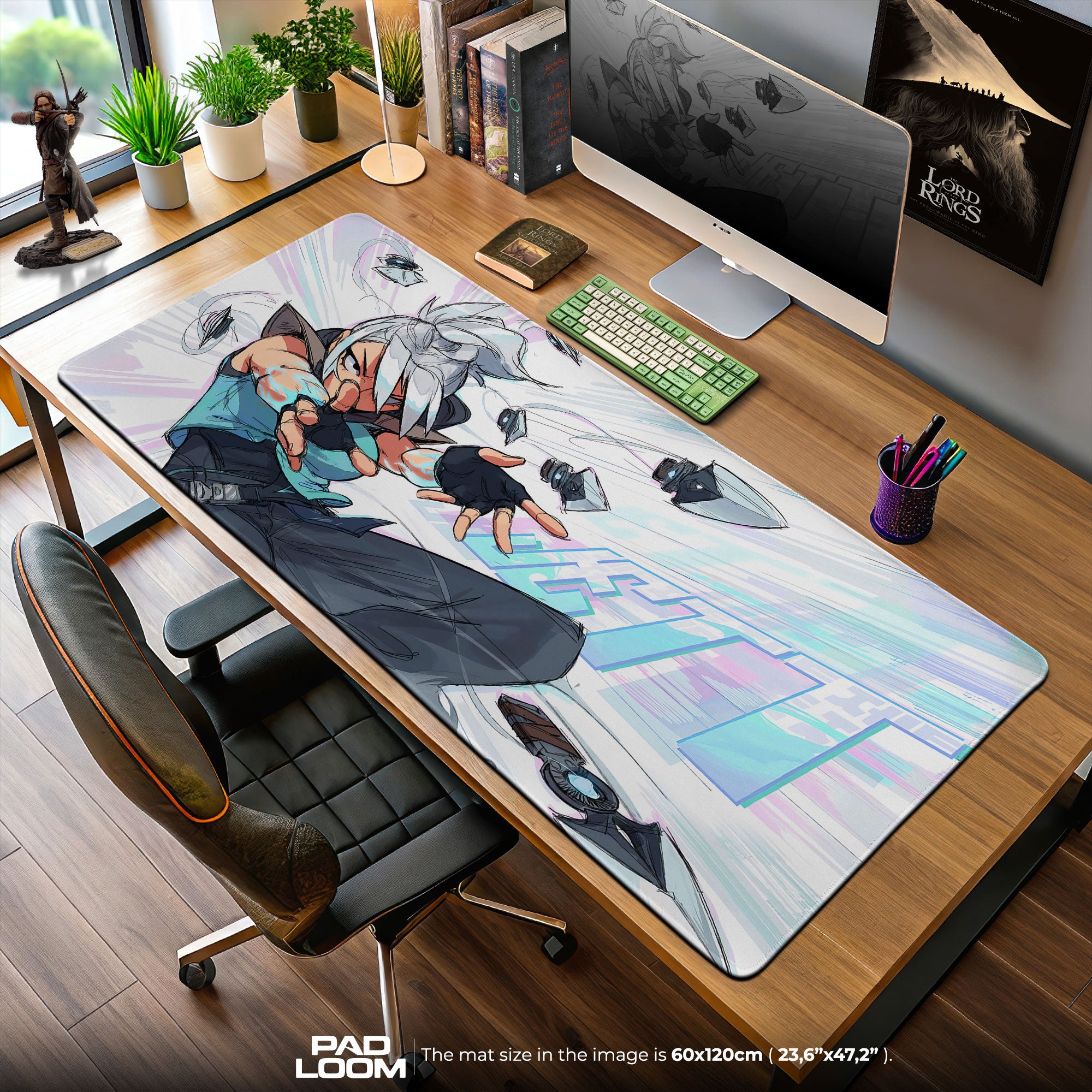 Valorant Jett Knives Mouse Pad, MOBA Gamer Desk Mat