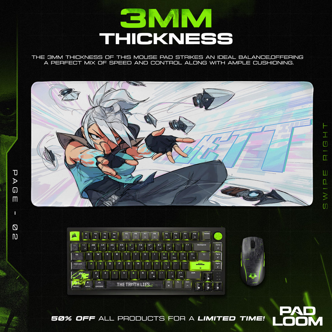 Valorant Jett Knives Mouse Pad, MOBA Gamer Desk Mat