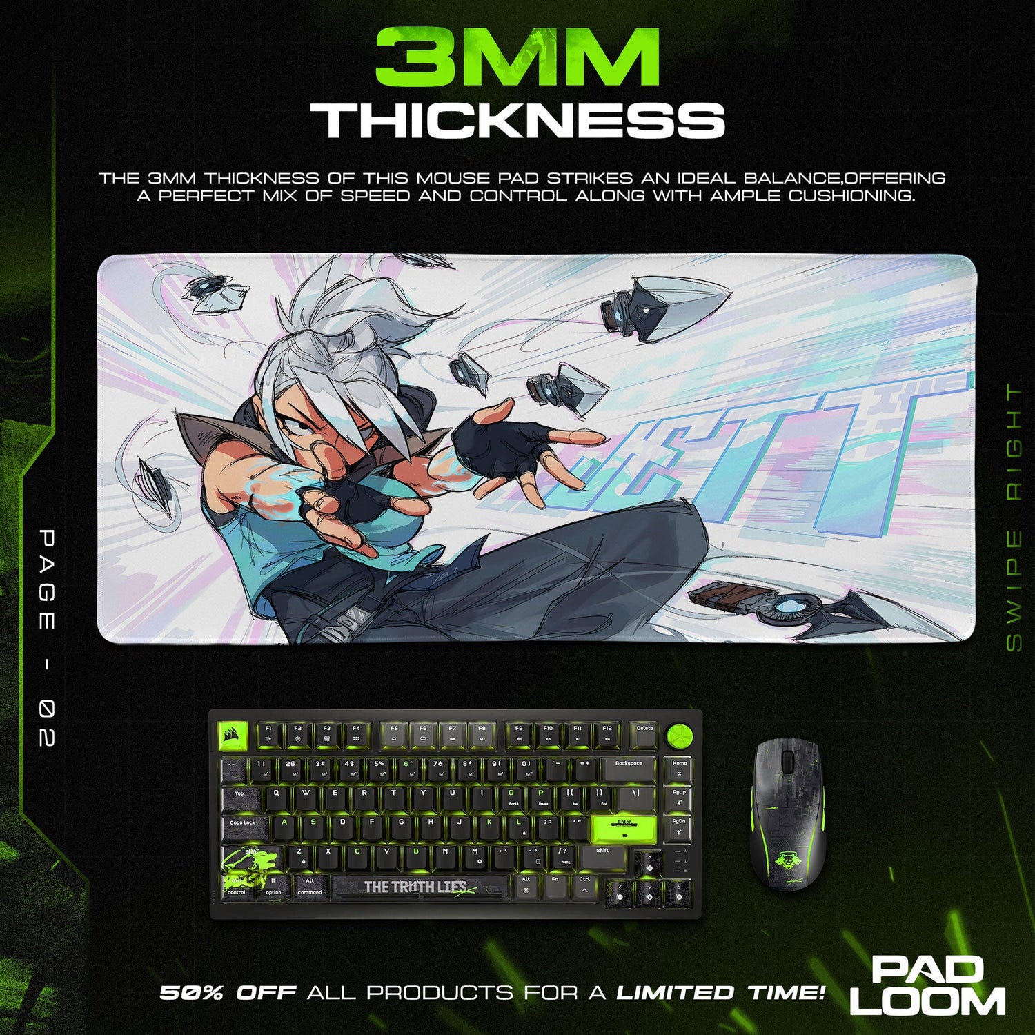 Valorant Jett Knives Mouse Pad, MOBA Gamer Desk Mat Padloom