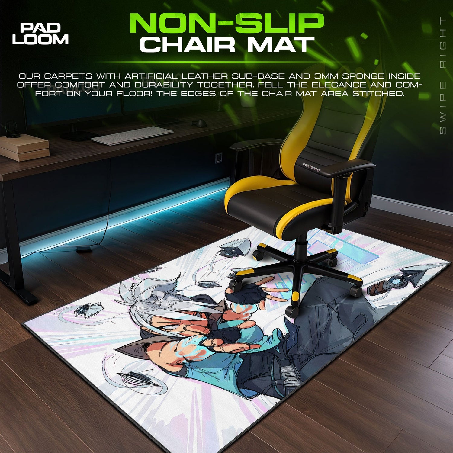 Valorant Jett Knives Mouse Pad, MOBA Gamer Desk Mat Padloom