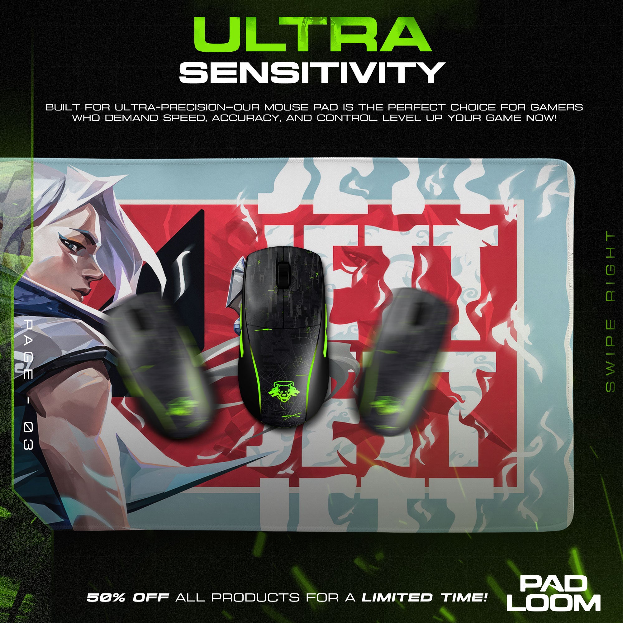 Valorant Jett Mouse Pad, MOBA Gamer Desk Mat