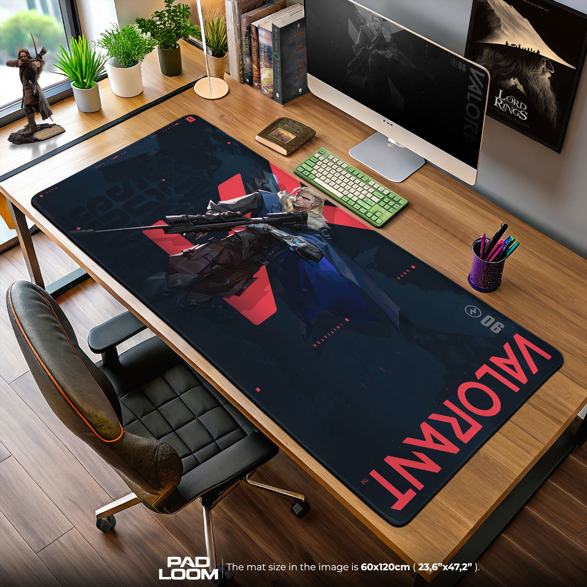 Valorant Sova Mouse Pad, MOBA Gamer Desk Mat