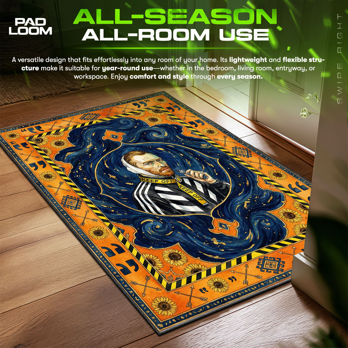 Vincent van Gogh Off-White Starry Night Rug - Hypebeast Floor Mat