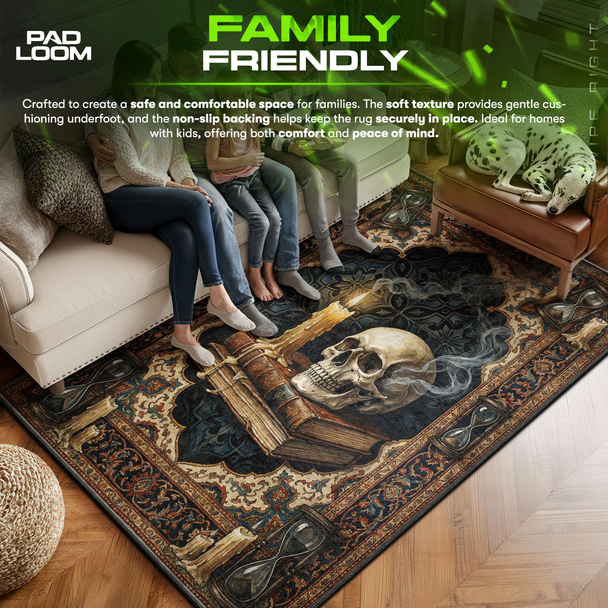 Area character design printed on rug