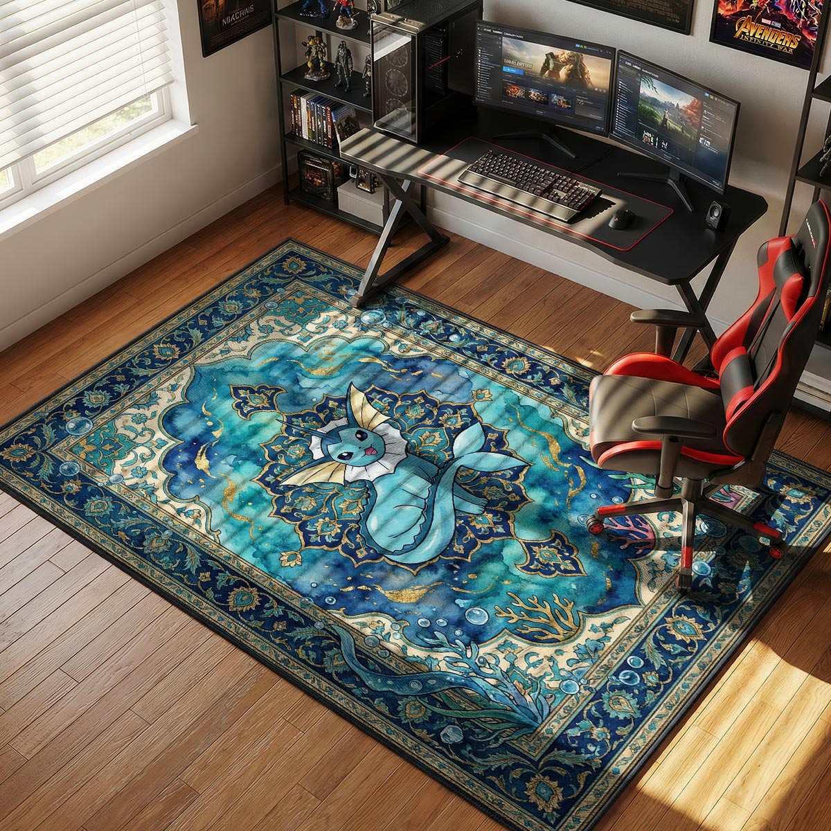 Vaporeon Bubble Mist Chair rug — main product view