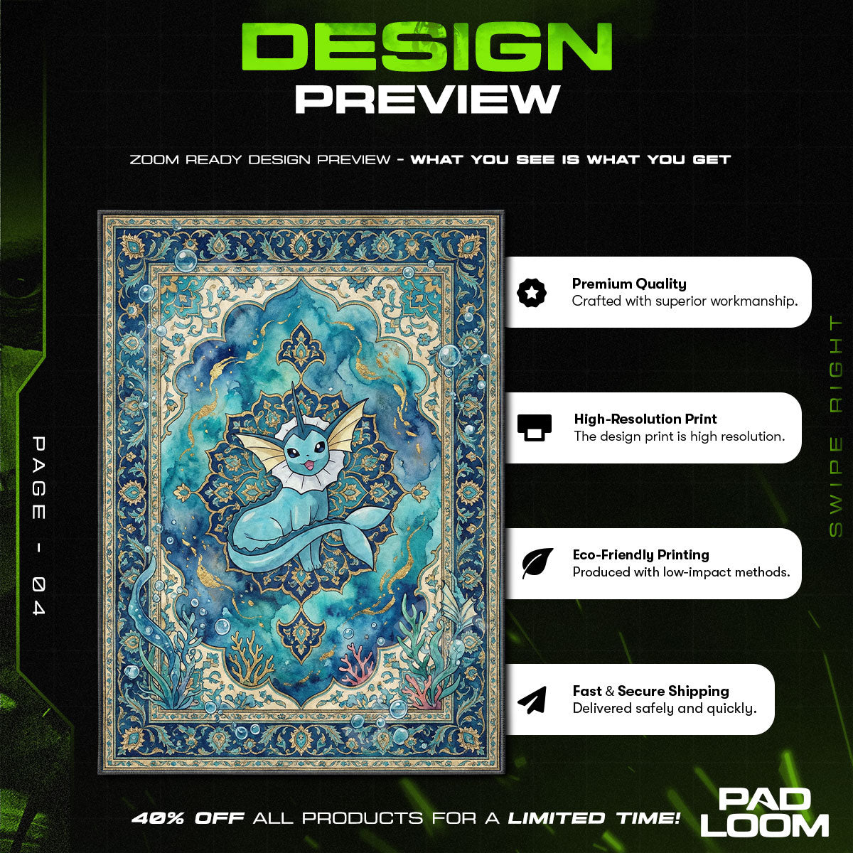 Chair character design printed on rug
