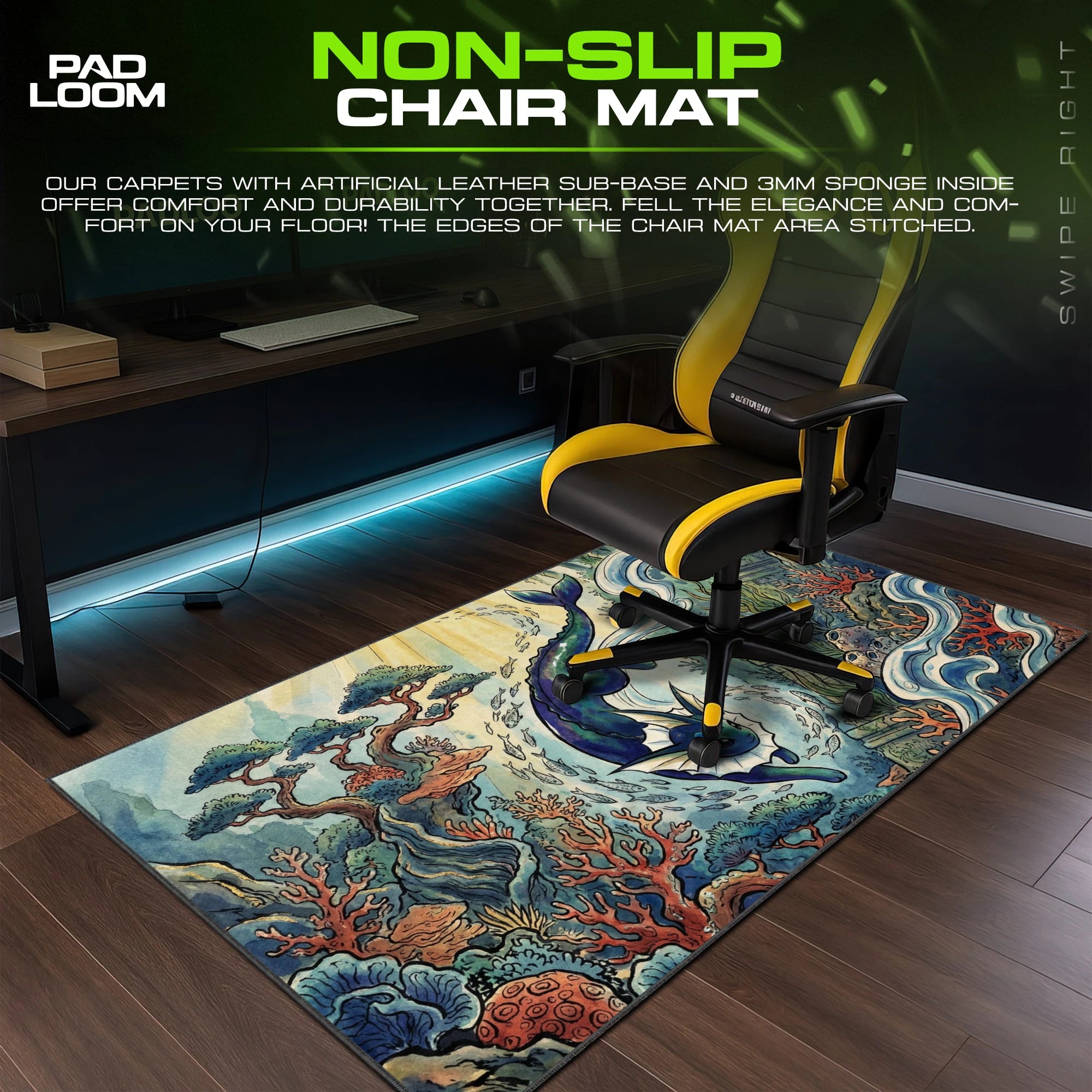 Vaporeon Coral Depths Mouse Pad - Pokemon Desk Mat