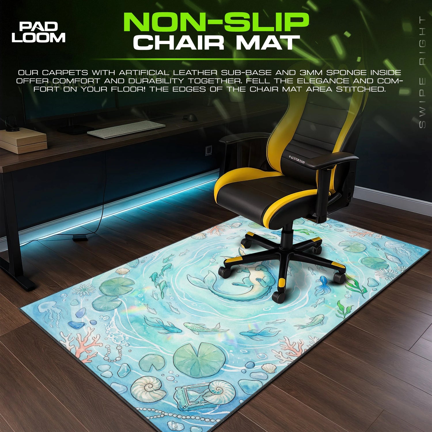 Vaporeon Coral Pool Mouse Pad - Pokemon Desk Mat