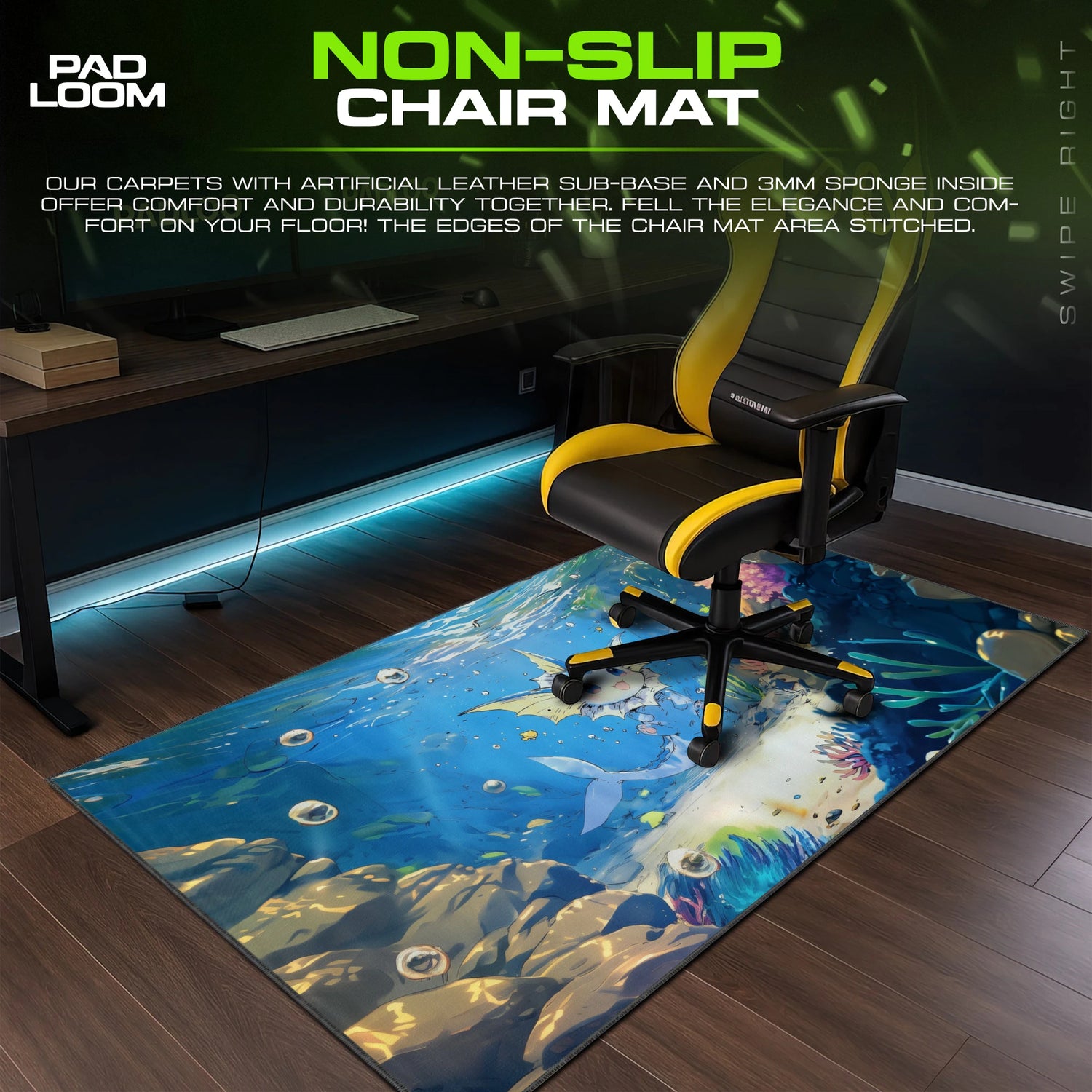 Vaporeon Coral Reef Mouse Pad - Pokémon Desk Mat
