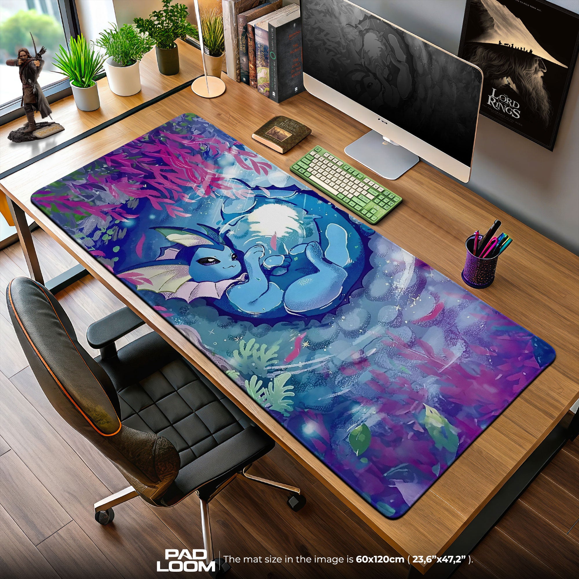 Vaporeon Ocean Dream Mouse Pad, Water-Type Gaming Desk Mat