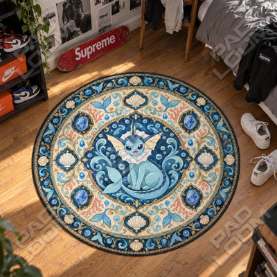 Vaporeon Seashell Round Rug - Pokemon Chair Mat