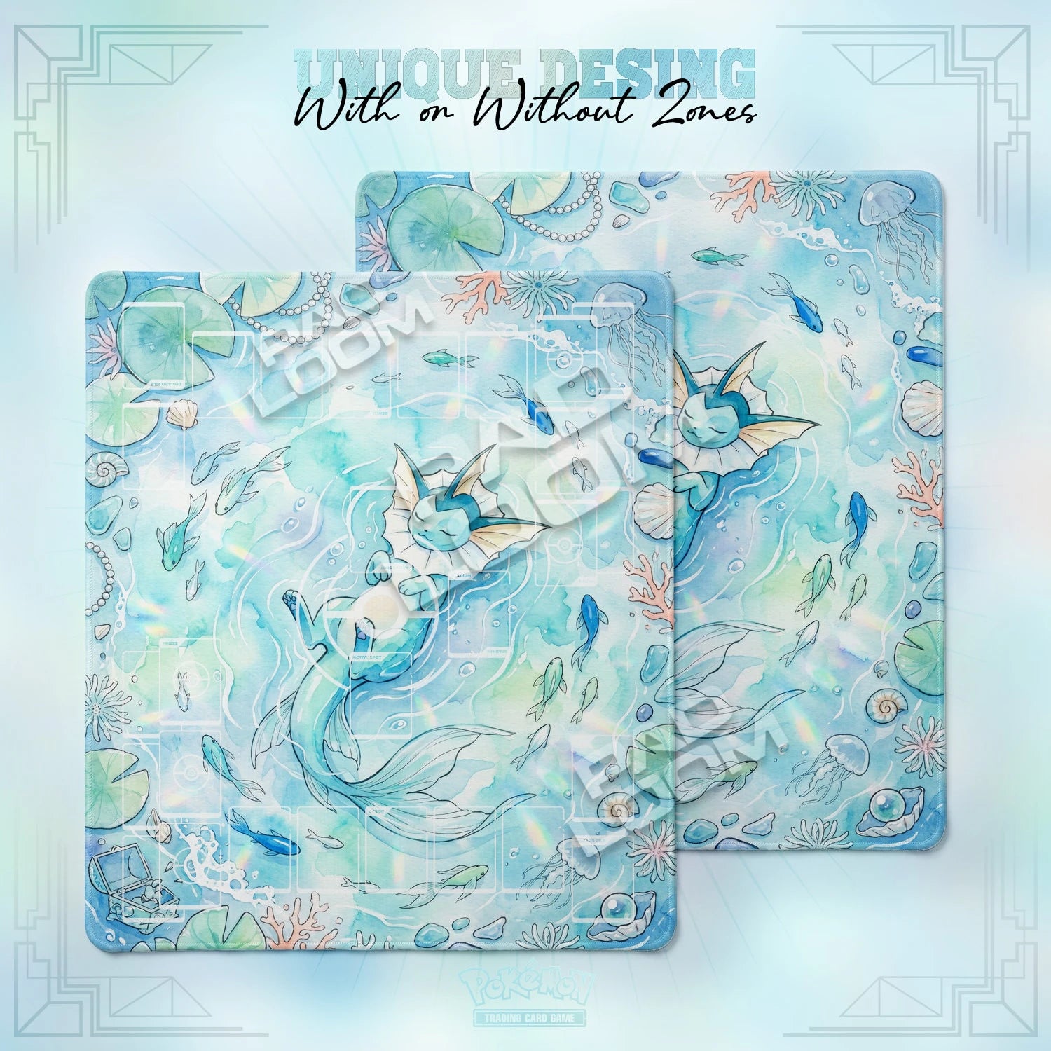 Vaporeon Tidal Playmat - 2 Player Pokemon TCG Mat