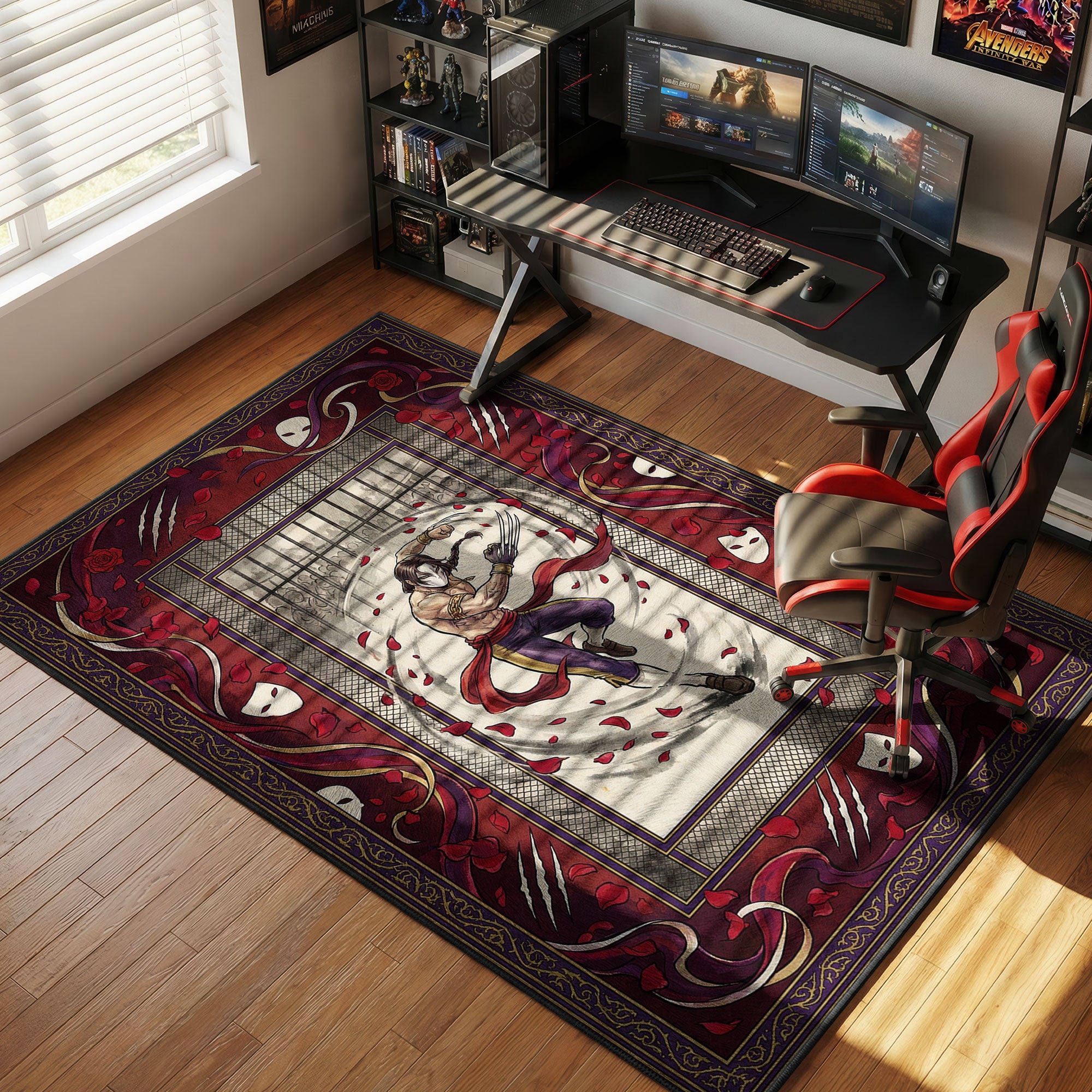 Vega Crimson Rose Street Fighter Chair rug — main product view