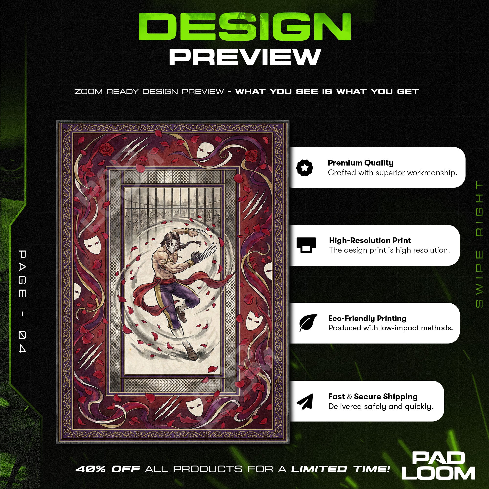 Chair character design printed on rug