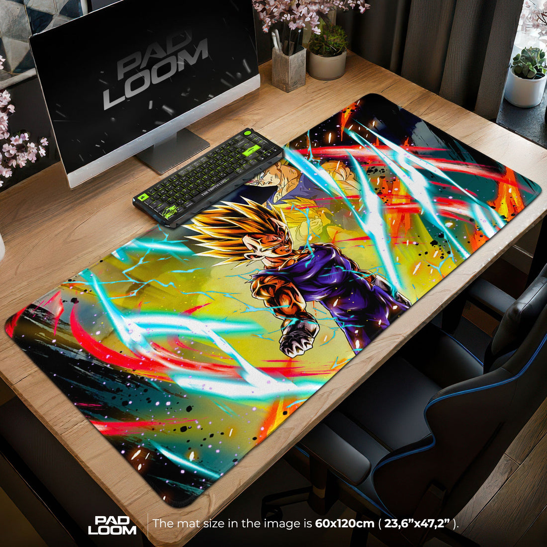 Vegeta Super Saiyan Mouse Pad - Power Surge Anime Desk Mat Padloom