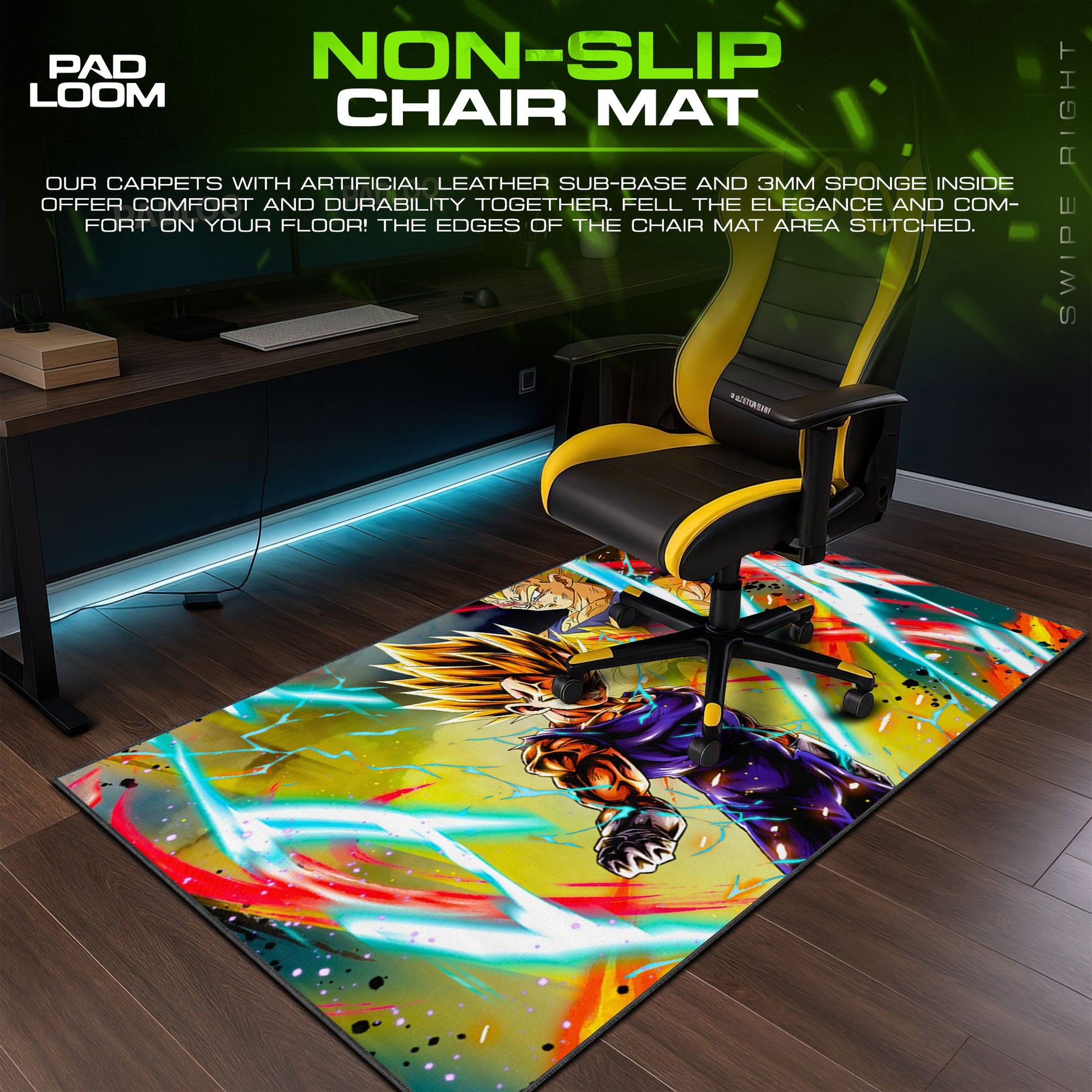 Vegeta Super Saiyan Mouse Pad - Power Surge Anime Desk Mat Padloom