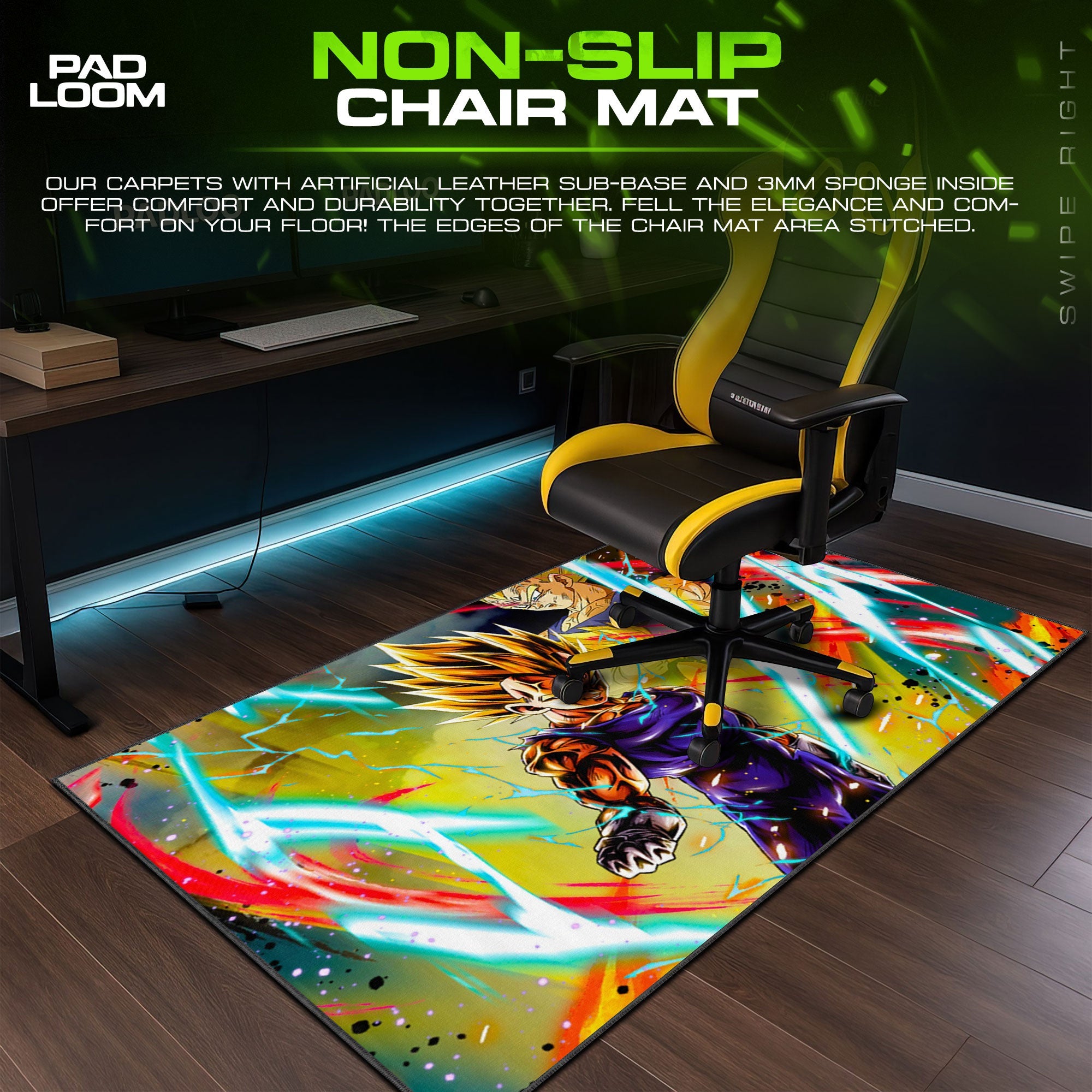 Vegeta Super Saiyan Mouse Pad - Power Surge Anime Desk Mat Padloom