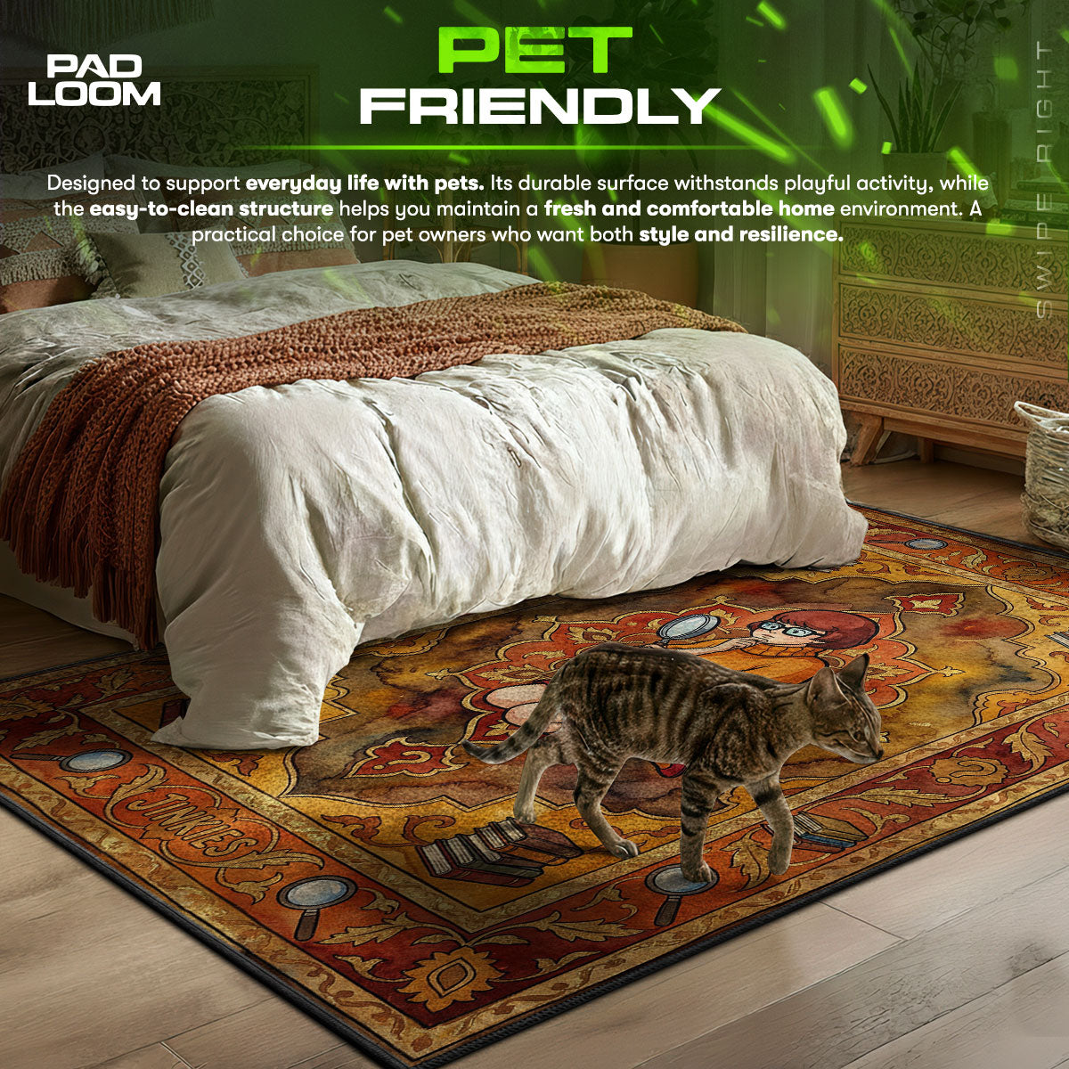 Velma Jinkies themed area rug for home decor fans