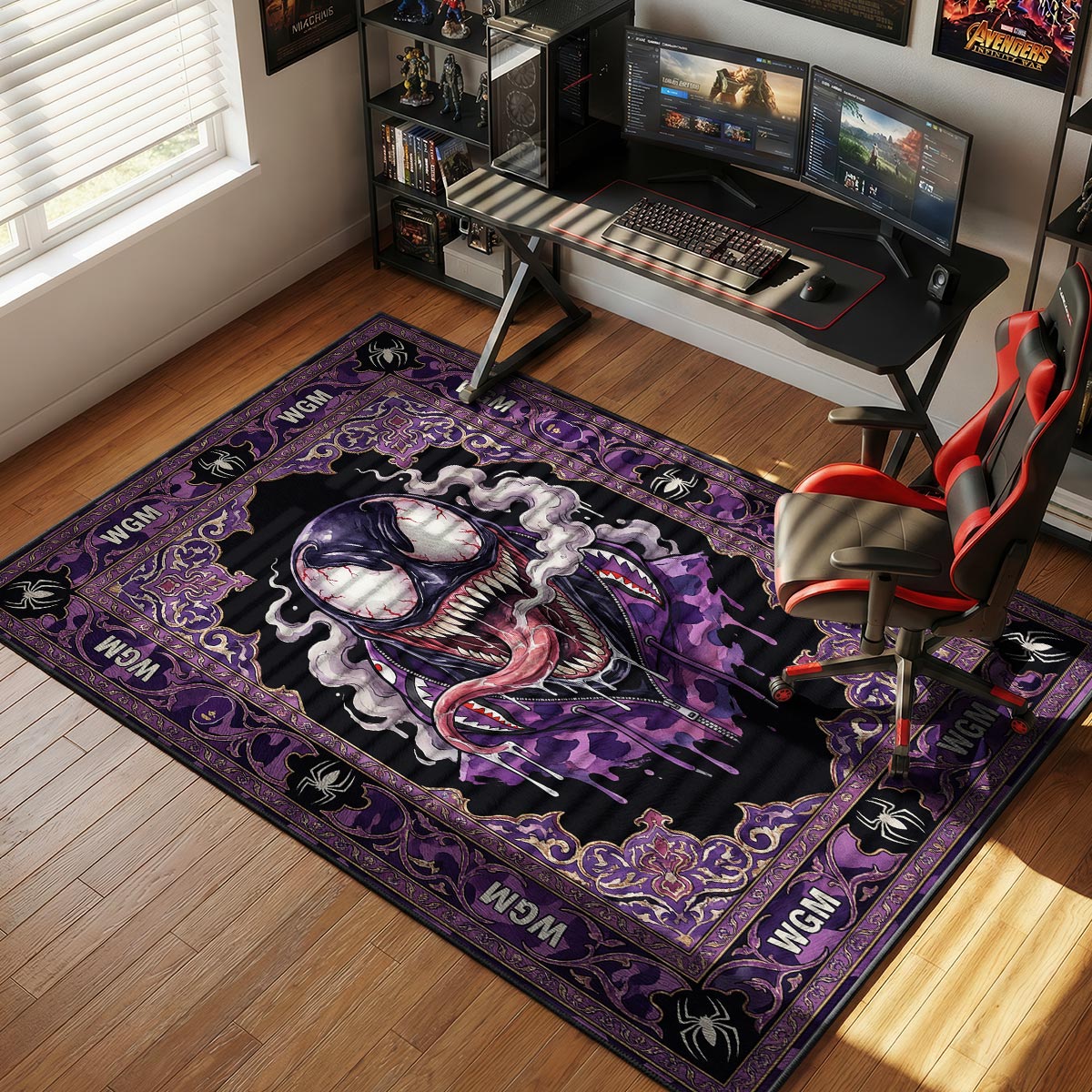 Venom Bape Purple Shark Hoodie Rug - Hypebeast Floor Mat