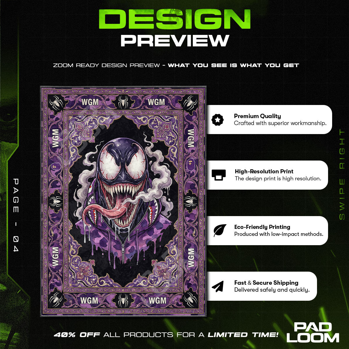 Venom Bape Purple Shark Hoodie Rug - Hypebeast Floor Mat