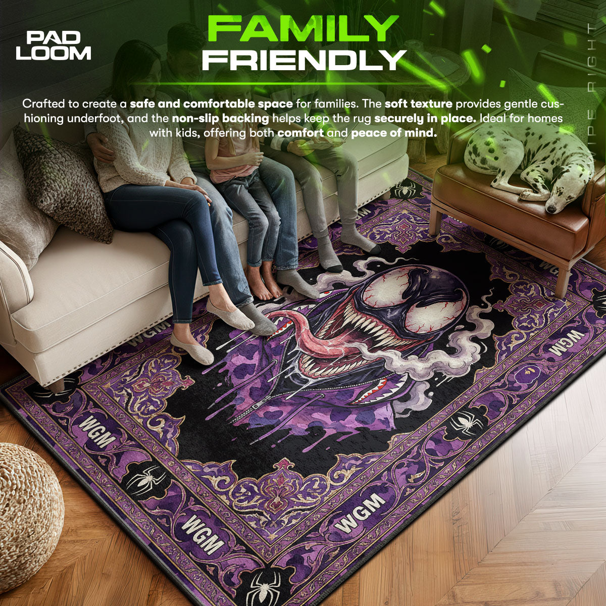 Venom Bape Purple Shark Hoodie Rug - Hypebeast Floor Mat