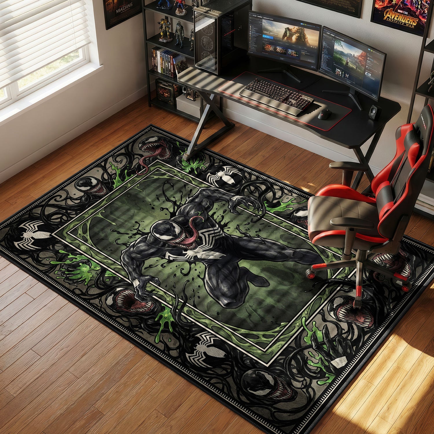 Venom Symbiote Surge Marvel Rivals Chair rug — main product view