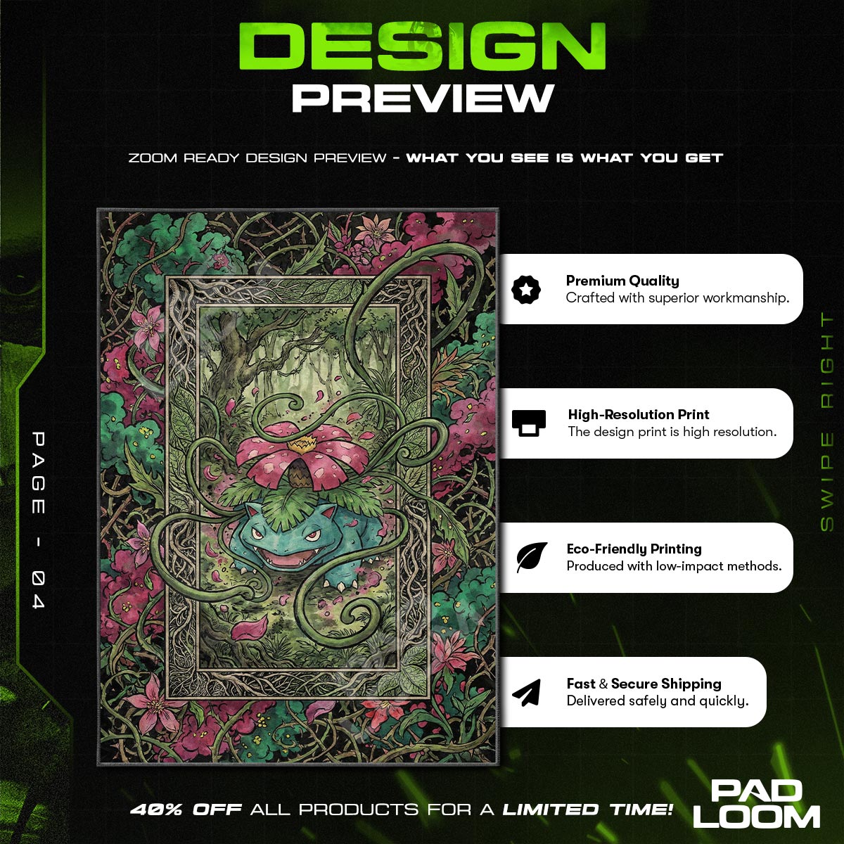 Chair character design printed on rug