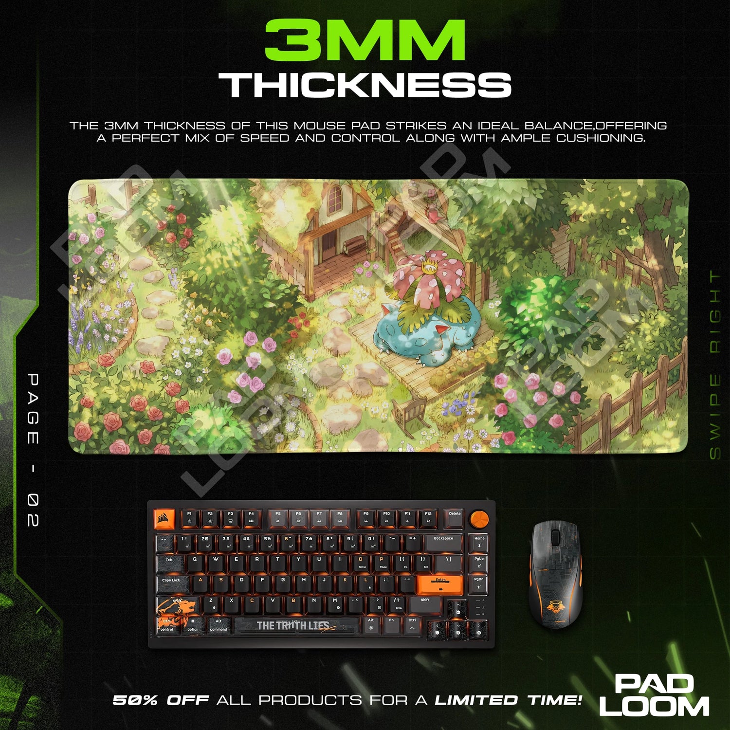 Venusaur Garden Nap Mouse Pad - Pokemon Desk Mat